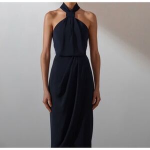 Shona Joy Midnight Blue Halter Midi Dress